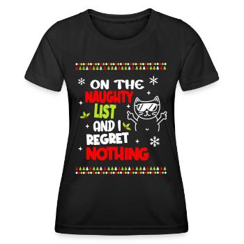 Freche Katze Weihnachten lustig Weihnachtsoutfit - Frauen Funktions-T-Shirt - Schwarz - Vorne - AI Model Female 172 light (172cm)