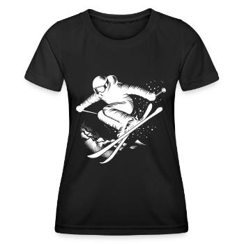 Saut à ski, Ski, Piste, Ski, Vacances, plaisir - T-shirt sport Femme - noir - Devant - AI Model Female 172 light (172cm)