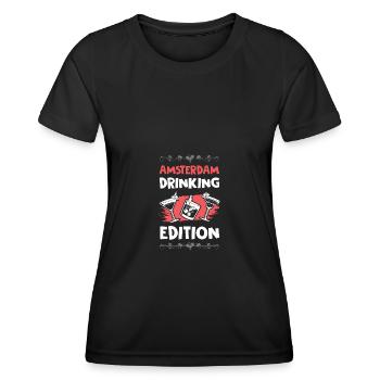 Amsterdam Drinking Edition - Women's Functional T-Shirt - black - Front - AI Model Female 172 light (172cm)