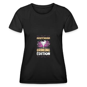 Vacances de fête à Amsterdam - T-shirt sport Femme - noir - Devant - AI Model Female 172 light (172cm)
