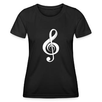 Clé de musique incurvée - T-shirt sport Femme - noir - Devant - AI Model Female 172 light (172cm)