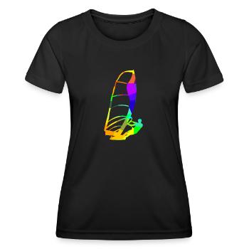 Planche à voile Arc-en-ciel Couleurs Sports - T-shirt sport Femme - noir - Devant - AI Model Female 172 light (172cm)