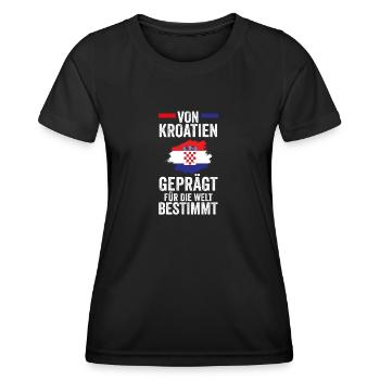 Croate Croate Croatie - T-shirt sport Femme - noir - Devant - AI Model Female 172 light (172cm)