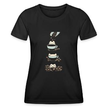 Ragdoll Katze Liebhaber Kaffeetasse Ragdolls Katzen - Frauen Funktions-T-Shirt - Schwarz - Vorne - AI Model Female 172 light (172cm)