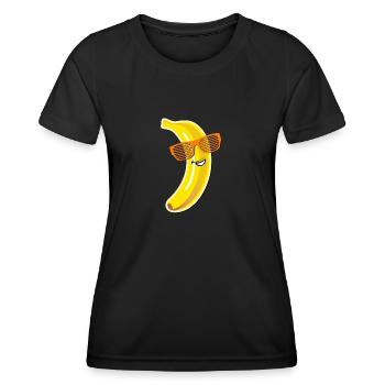 coole Banane Sonnenbrille Sommer Party Liebe Love - Frauen Funktions-T-Shirt - Schwarz - Vorne - AI Model Female 172 light (172cm)