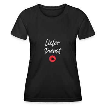 Roller Auslieferungsfahrer Essen Lieferung - Frauen Funktions-T-Shirt - Schwarz - Vorne - AI Model Female 172 light (172cm)