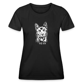 Loved by a Kai Ken Dog Saying Dog Wilsigns - Women's Functional T-Shirt - black - Front - AI Model Female 172 light (172cm)