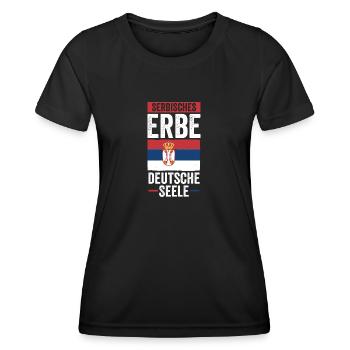 Serbe Serbe Allemagne Serbie - T-shirt sport Femme - noir - Devant - AI Model Female 172 light (172cm)