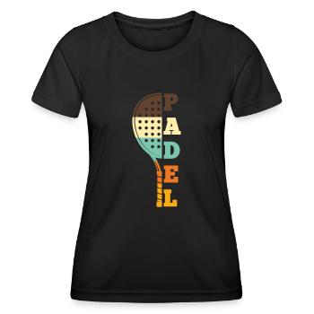 Padel Tennis Paddel Paddelball Padel Plattform - Frauen Funktions-T-Shirt - Schwarz - Vorne - AI Model Female 172 light (172cm)