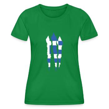 Griechenland Flagge Hellas Athen Griechische Fahne - Frauen Funktions-T-Shirt - Kelly Green - Vorne - AI Model Female 172 dark (172cm)