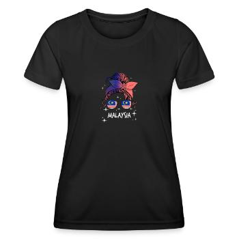 Malaysia - Frauen Funktions-T-Shirt - Schwarz - Vorne - AI Model Female 172 light (172cm)