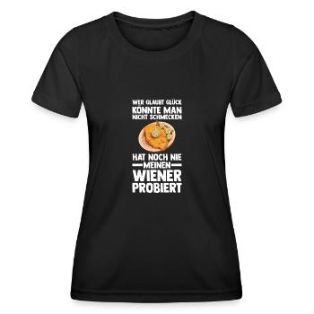 Schnitzel Wiener Wiener Geschenk - Frauen Funktions-T-Shirt - Schwarz - Vorne - AI Model Female 172 light (172cm)