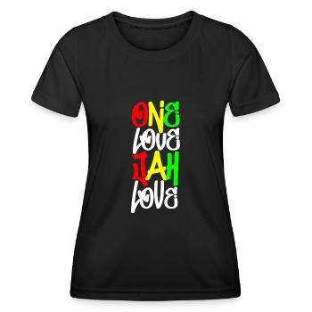 Rasta Liebe - Frauen Funktions-T-Shirt - Schwarz - Vorne - AI Model Female 172 light (172cm)
