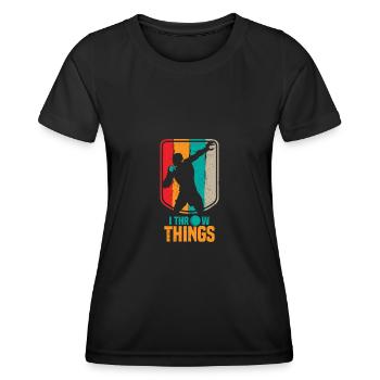 shot put - Women's Functional T-Shirt - black - Front - AI Model Female 172 light (172cm)