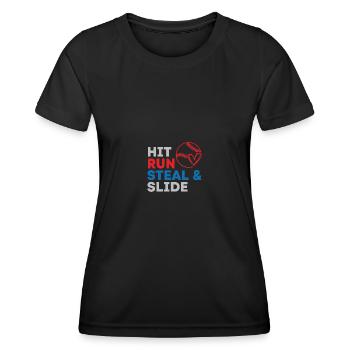 Frapper le baseball - T-shirt sport Femme - noir - Devant - AI Model Female 172 light (172cm)