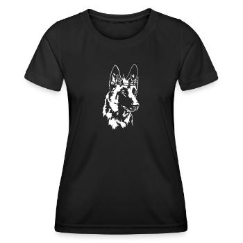 Chiens de la couronne malinois belges Chiens Wilsigns - T-shirt sport Femme - noir - Devant - AI Model Female 172 light (172cm)