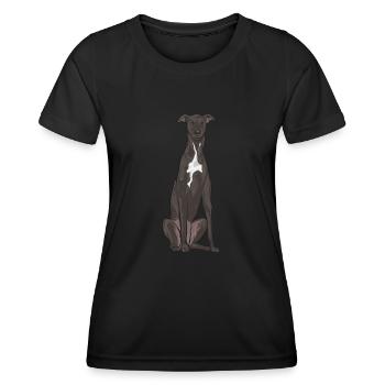 Lévrier italien Greyhound Chiens - T-shirt sport Femme - noir - Devant - AI Model Female 172 light (172cm)