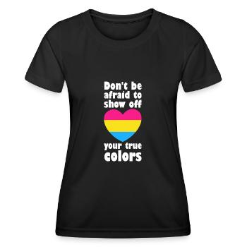 Show Off True Colors Pride Pansexual Pan LGBT - Women's Functional T-Shirt - black - Front - AI Model Female 172 light (172cm)