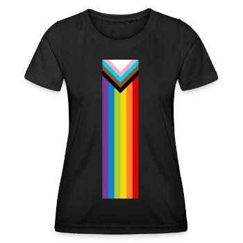 LGBTQ+ Pride Flag New Rainbow Progress Flag - Women's Functional T-Shirt - black - Front - AI Model Female 172 light (172cm)