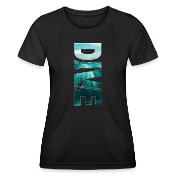 Plongée - Grand design de plongée sous-marine - T-shirt sport Femme - noir - Devant - AI Model Female 172 light (172cm)