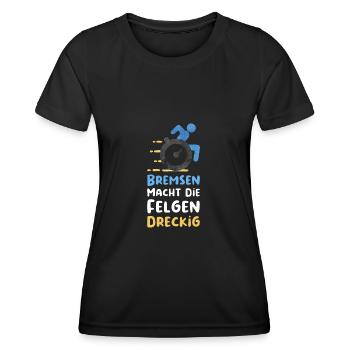 Rollstuhl Behinderung Handicap Rollstuhlfahrer - Frauen Funktions-T-Shirt - Schwarz - Vorne - AI Model Female 172 light (172cm)