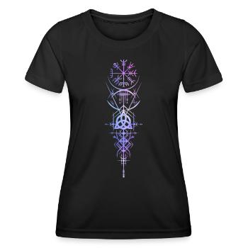 Symboles vikings Vegvisir Mythologie nordique - T-shirt sport Femme - noir - Devant - AI Model Female 172 light (172cm)