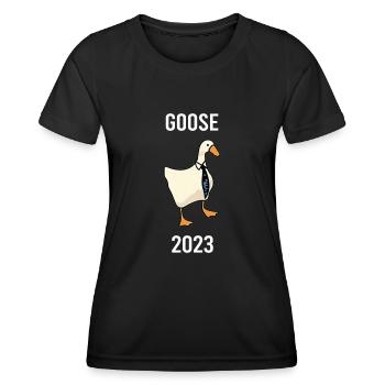 goose 2023 white - Women's Functional T-Shirt - black - Front - AI Model Female 172 light (172cm)