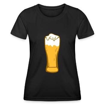 Bière de blé Verre de bière - T-shirt sport Femme - noir - Devant - AI Model Female 172 light (172cm)