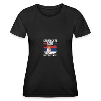 Serbe Serbe Allemagne Serbie - T-shirt sport Femme - noir - Devant - AI Model Female 172 light (172cm)
