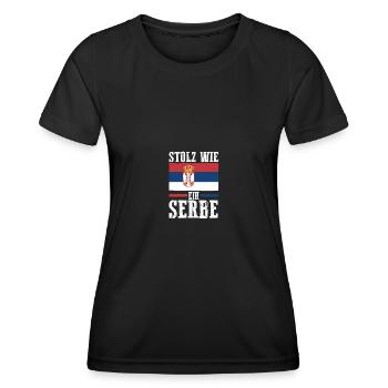 Serbe Serbe Serbie - T-shirt sport Femme - noir - Devant - AI Model Female 172 light (172cm)