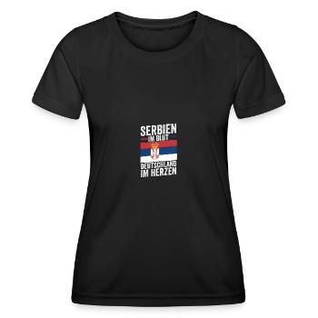 Serbe Serbe Allemagne Serbie - T-shirt sport Femme - noir - Devant - AI Model Female 172 light (172cm)