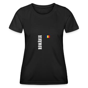 Roumains Roumanie - T-shirt sport Femme - noir - Devant - AI Model Female 172 light (172cm)