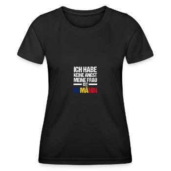 Roumains Roumanie - T-shirt sport Femme - noir - Devant - AI Model Female 172 light (172cm)