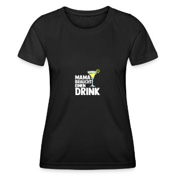 Mom Drink Celebrate Booze Mom - Women's Functional T-Shirt - black - Front - AI Model Female 172 light (172cm)