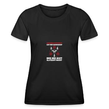 Père Noël tracteur fête de Noël agriculteur Landwi - T-shirt sport Femme - noir - Devant - AI Model Female 172 light (172cm)