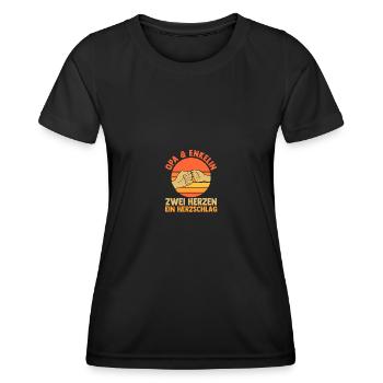 Papi et petit-fils - T-shirt sport Femme - noir - Devant - AI Model Female 172 light (172cm)