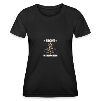 Merry Christmas Beer Christmas Tree - Women's Functional T-Shirt - black - Front - AI Model Female 172 light (172cm)