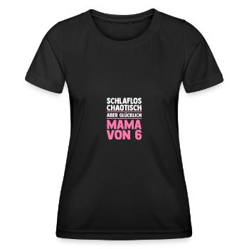 Mom of 6 children - Women's Functional T-Shirt - black - Front - AI Model Female 172 light (172cm)