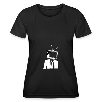 Télévision tv comme tête - T-shirt sport Femme - noir - Devant - AI Model Female 172 light (172cm)
