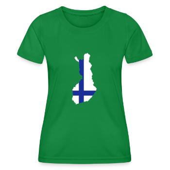 Finland - Women's Functional T-Shirt - kelly green - Front - AI Model Female 172 dark (172cm)