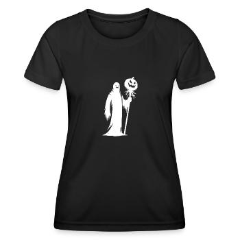 Unheimlicher Zauber Halloween Kürbis - Frauen Funktions-T-Shirt - Schwarz - Vorne - AI Model Female 172 light (172cm)
