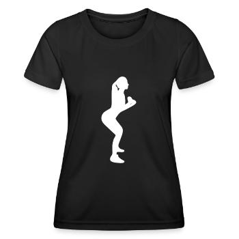 Gym Sport Kraftsport - Frauen Funktions-T-Shirt - Schwarz - Vorne - AI Model Female 172 light (172cm)