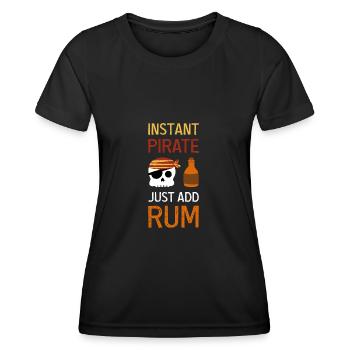 Pirat Rum Totenkopf Geschenk Spruch - Frauen Funktions-T-Shirt - Schwarz - Vorne - AI Model Female 172 light (172cm)