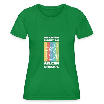 Rollstuhl Behinderung Handicap Rollstuhlfahrer - Frauen Funktions-T-Shirt - Kelly Green - Vorne - AI Model Female 172 dark (172cm)