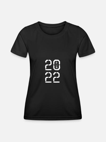 2022 run white - Women's Functional T-Shirt - black
