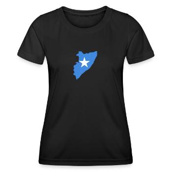 Carte du drapeau de la Somalie - T-shirt sport Femme - noir - Devant - AI Model Female 172 light (172cm)