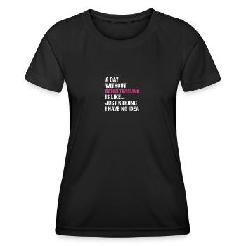 Baton Twirler Une journée sans bâton Twirling - T-shirt sport Femme - noir - Devant - AI Model Female 172 light (172cm)