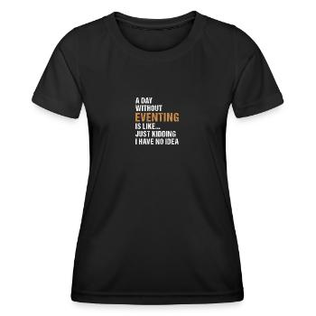 Cavalier Une journée sans concours complet - T-shirt sport Femme - noir - Devant - AI Model Female 172 light (172cm)