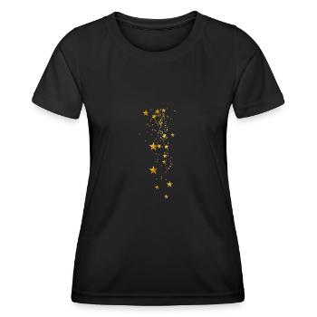 étoiles,or,illustration,étoile,étoiles dorées - T-shirt sport Femme - noir - Devant - AI Model Female 172 light (172cm)