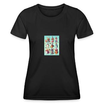 Quirky characters - Women's Functional T-Shirt - black - Front - AI Model Female 172 light (172cm)